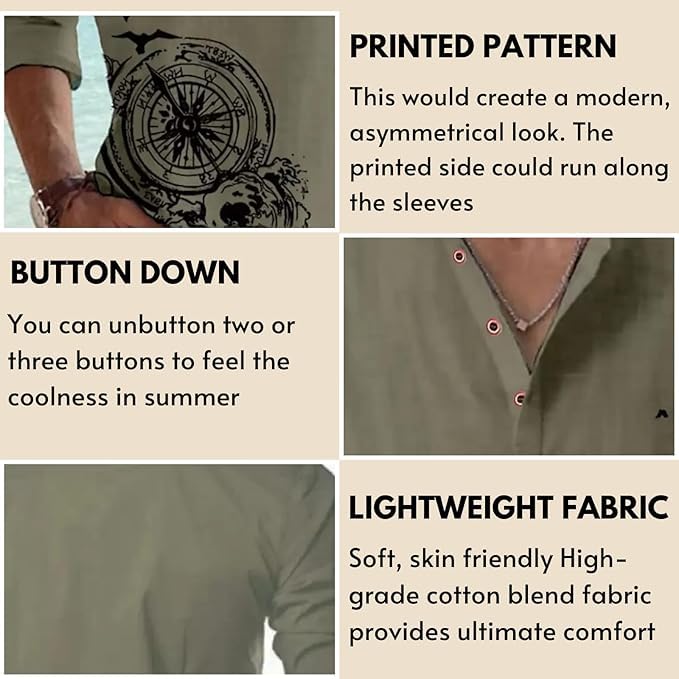 Image of Amazon Brand - INKAST Men's Cotton Blend Mandarin Collar Regular Fit Full Sleeve Casual Short Kurta