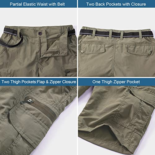 Jessie Kidden Mens Outdoor Casual Expandable Waist Lightweight Water Resistant Quick Dry Fishing Hiking Shorts (Light Green, 30) #TOP2
