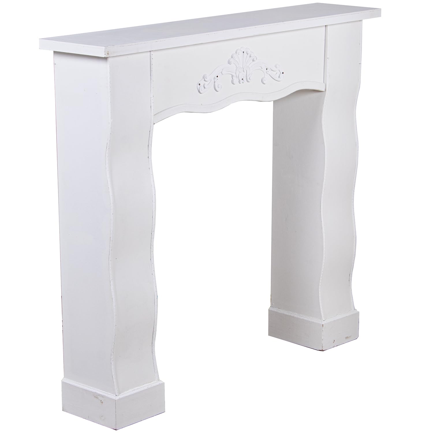 FRENTE CHIMENEA MADERA BLANCO_110X24X100CM, ABETO+DM