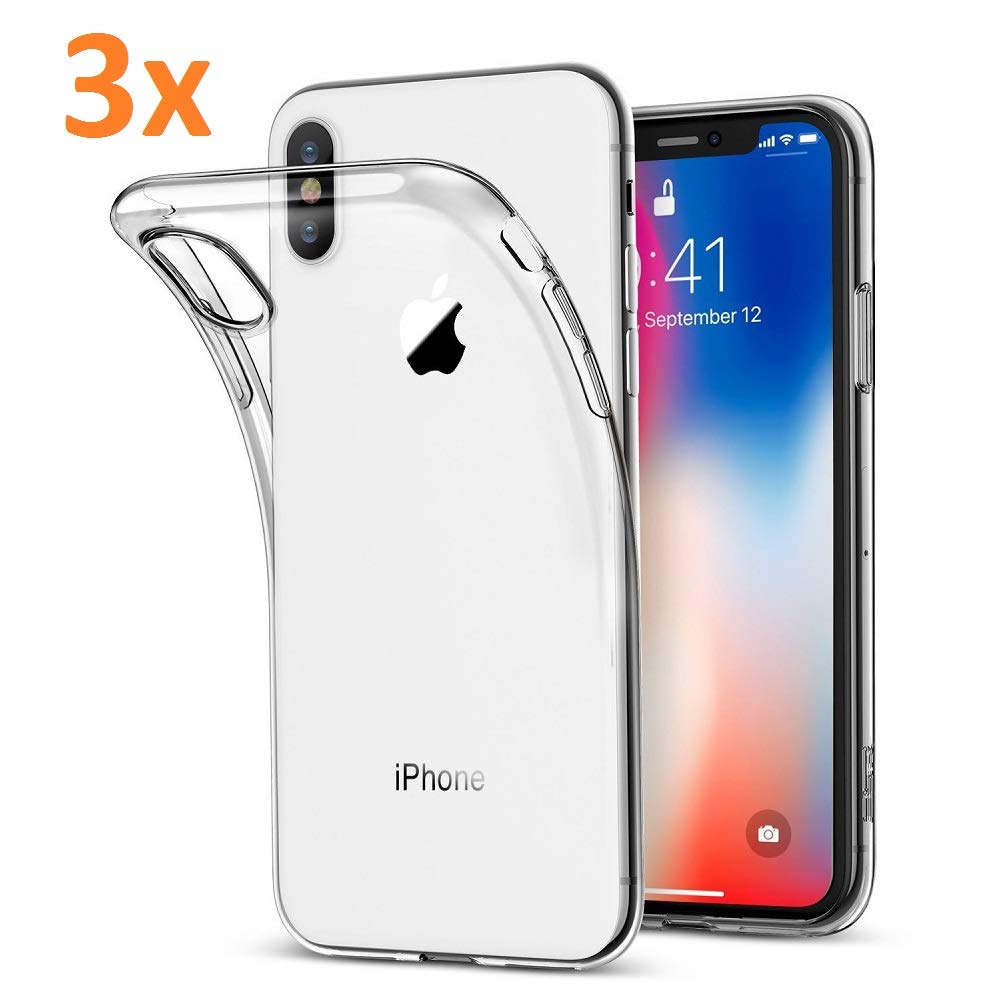 REY Pack 3X Cover in Gel TPU Trasparente per Nothing Phone 2, Ultra Sottile 0,33 mm, Morbido Flessibile, Custodia Silicone