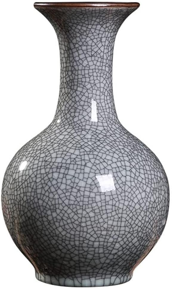 Vase en céramique grise et petit vase décoratif haut en porcelaine