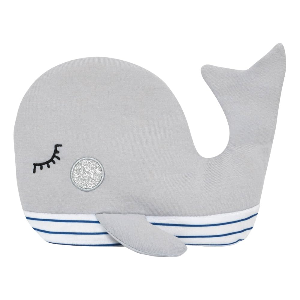 PLIC Horizane Santé 2-in-1 Soft Flat Whale Soft Toy for Babies and Children - Hot and Cold Action - Microwave Dry Hot Water Bottle - Ceramic Beads - Suitable for All Ages