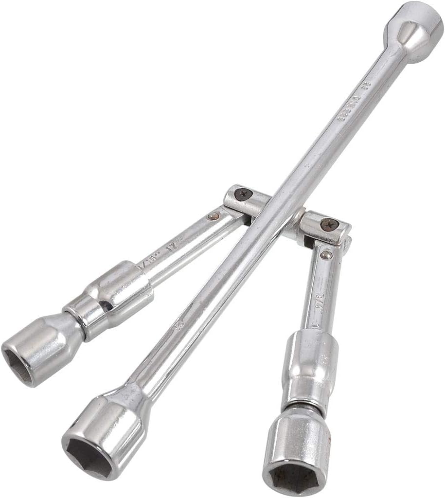 Foldable Cross Design Metal Hex Sockets Wrench Tool 17mm 19mm 21mm 23mm (4120c88558bc5f48fe37ff8e947feaa6)
