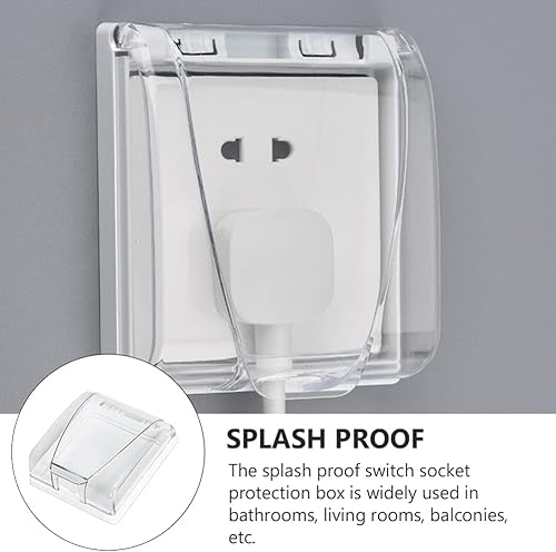 Miniatura 8 de 4 unids caja 86 cubierta de interruptor Conjoined Socket Case Protector de pared Socket Cover Socket Protective Case Wall Plug Covers Wall Cover