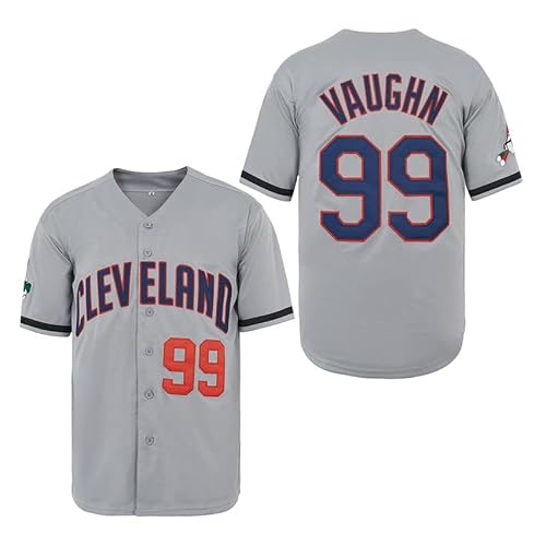 ZXCVB Men's #99 Ricky Vaughn Jersey 90s Hip Hop Clothing Movie Baseball Jersey Stitched (as1, Alpha, xx_l, Regular, Regular, Gray)