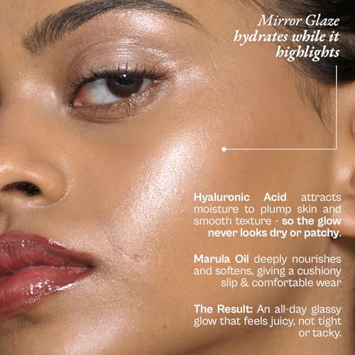 Image of FAE Beauty Mirror Glaze - Glass Balm Illuminator | Dewy, High Shine Illuminating Multi Stick | Long Wear | For high-shine, glassy glow | Made with LumiPearl Technology, Hyaluronic Acid, Marula Oil | Shade - Lunar