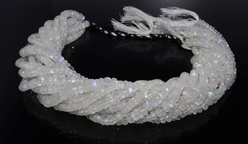 Perles rondes à facettes blanches de 35,6 cm pour fabrication de bijoux faits main