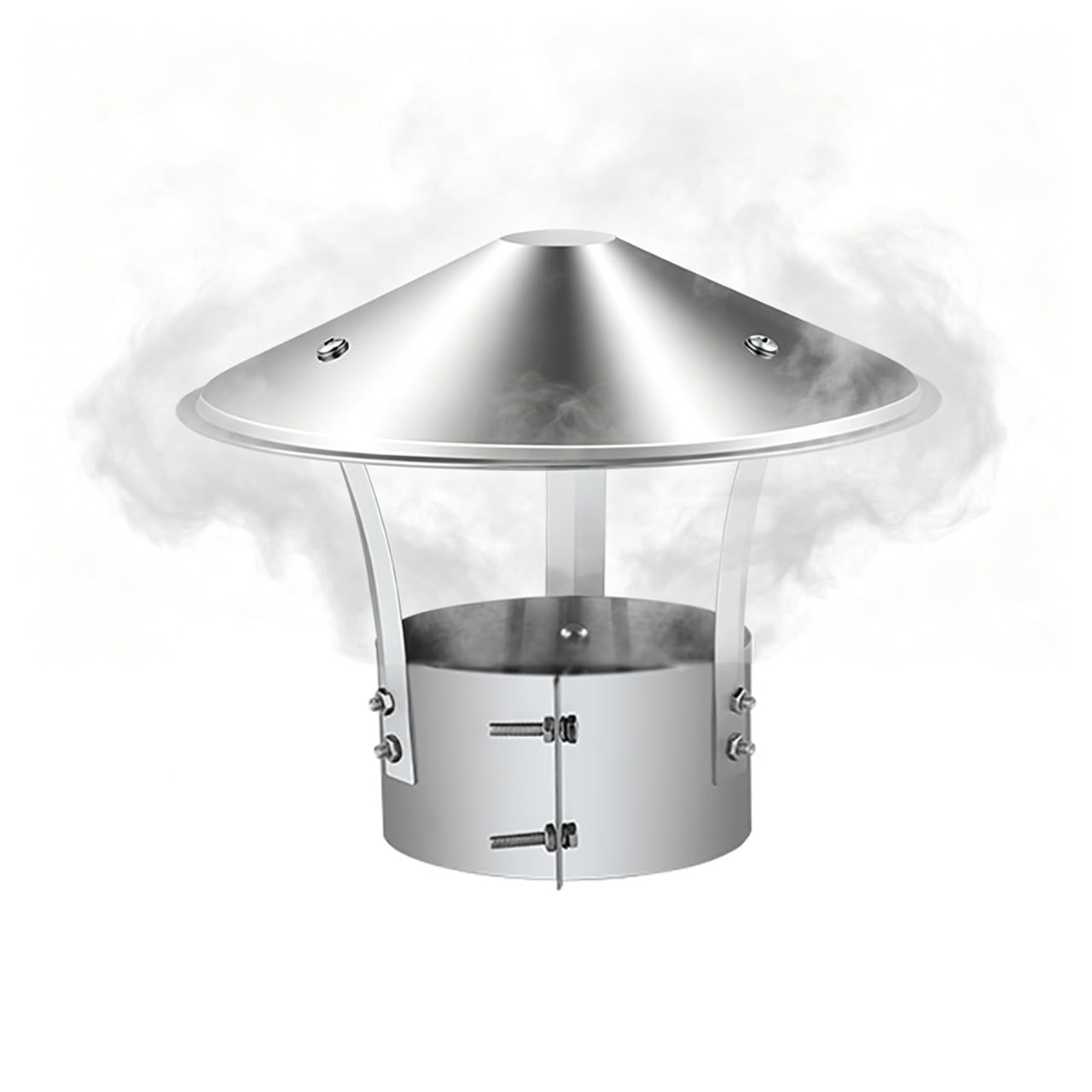Stainless Steel Chimney Cowl,Roof Vent Cowl,Chimney Top for Fireplace,Chimney Flue Guard,Exhaust Pipe Hat,Vent Guard,with Screws(130mm/5.11in)