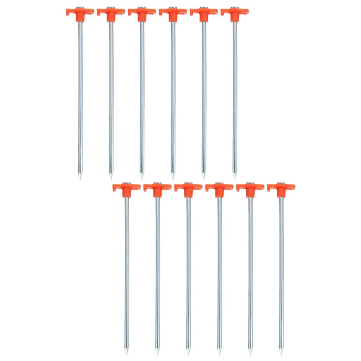 Alasum 12 Piezas Piquetas Resistentes para Tienda de Campaña, Estacas de Alta Resistencia de Acero Inoxidable y Plástico, Ligeras, Estables y Resistentes al Desgaste, para Toldo y Canopy