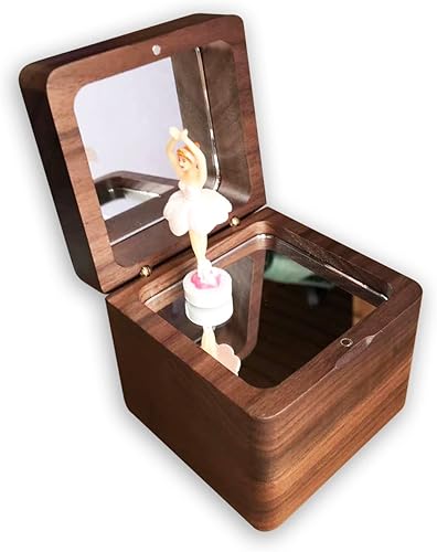 Miniatura 3 de Caja de música bailarina bailarina de madera de nogal con movimiento musical Sankyo You are my sunshine