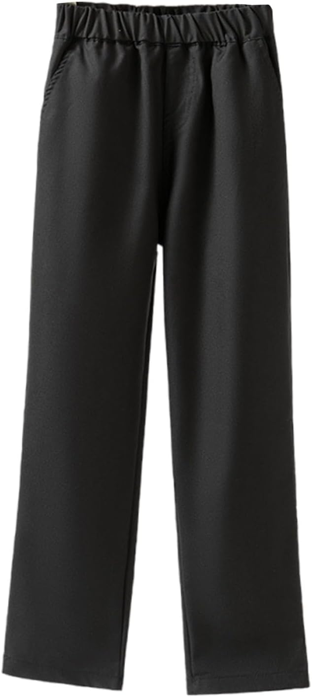 Girls Straight Leg Sweatpants Kids Baggy Drawstring Sweatpant for Girls Solid Athletic Trackpants 5 to 14Y