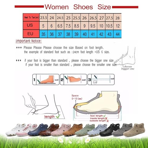 Women's Fashion Handmade High Top Boots, Outdoor Beck Shoes Women Breathable Lightweight Non-Slip Casual Walking Barefoot Shoes for Hiking,Camping & Driving(Light Blue,US 7.5)2