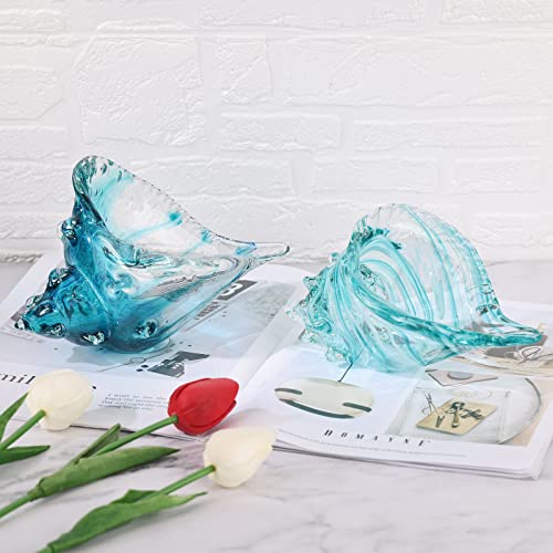 Blown Glass Conch Statues, Modern Glass Art, Conch Decorative Statues, Sea Shell Statues For Dining Tables, Entryways, Coffee Tables, Living Rooms, Kitchens, Shelf Fillers #TOP5