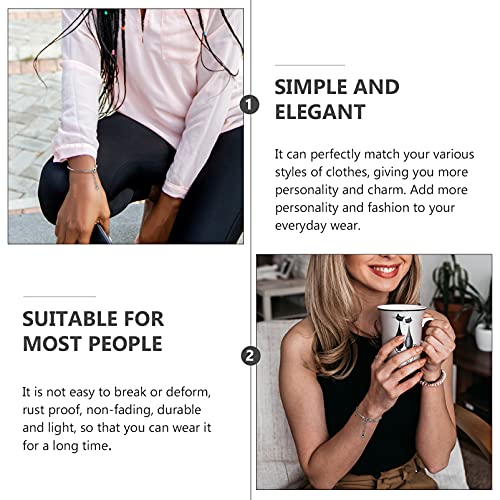 Exceart 10Pcs Silver Snake Chain Charm Bracelets With Heart Lobster Clasp Extender Chain Stainless Steel Adjustable Slider Bracelet Metal Bracelet Chain European Charm Bracelet For Jewelry Making 3Mm #TOP6