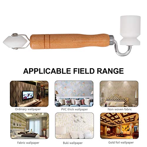 Rolo de papel de parede DOITOOL Rolo de papel de parede de madeira PM de pressão canto de parede par