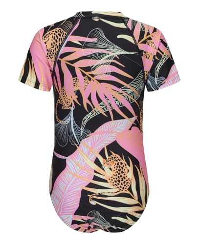 Girls One Piece Swimsuits Short Sleeve Rash Guard for Girl Hawaiian Bathing Suit with Sun Protection Beachwear2