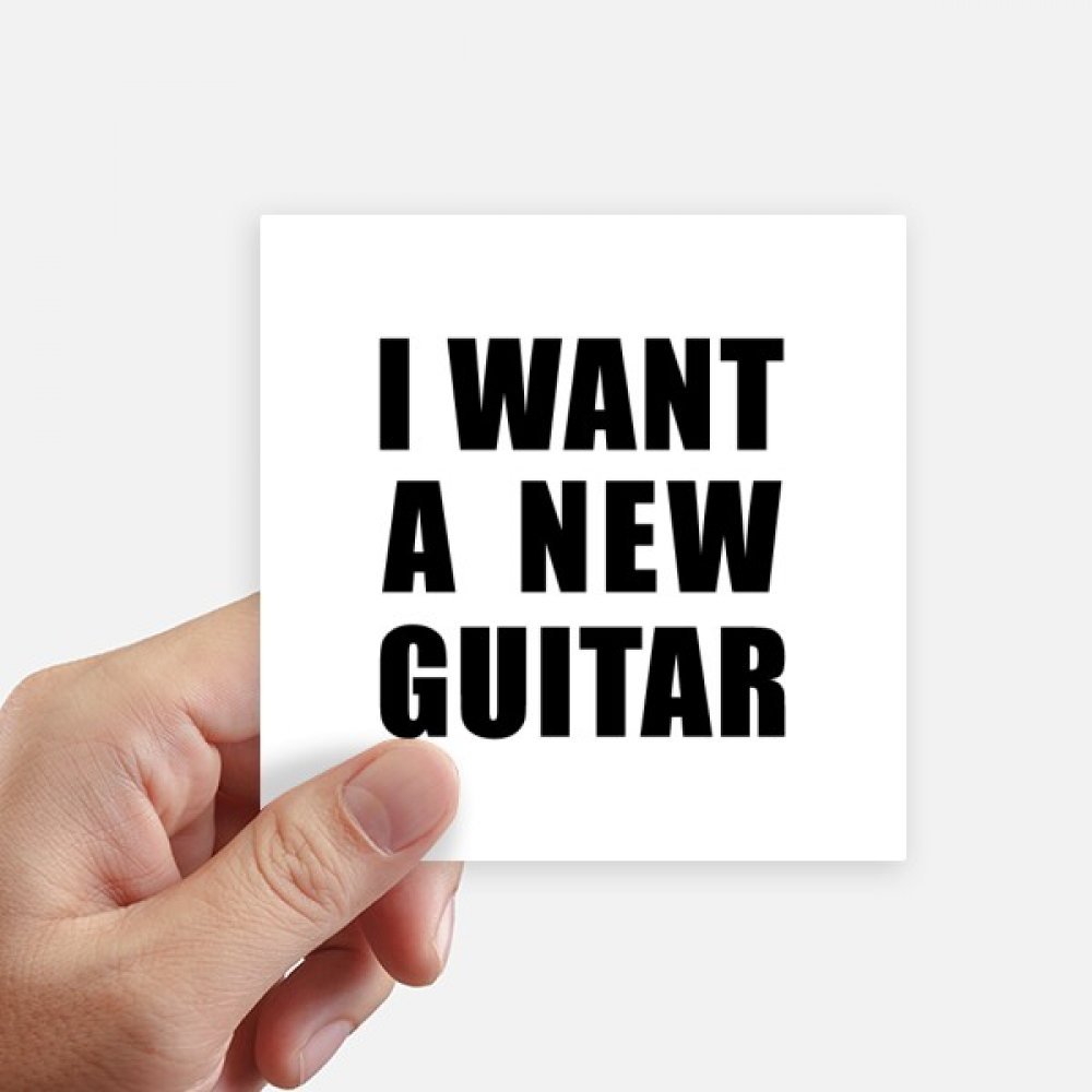 Autocollant multicolore Je Veux Une Nouvelle Guitare sticker carré pour pc portable 8Pcs