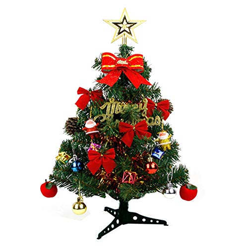 Sysow - Albero di Natale artificiale, 30 cm, con supporto e decorazioni natalizie, mini albero di Natale fai da te, decorazione per la casa, la cucina, le feste, l'inverno