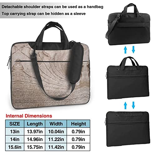 Bolso para laptop con diseño madera, negro, unisex miniatura 3