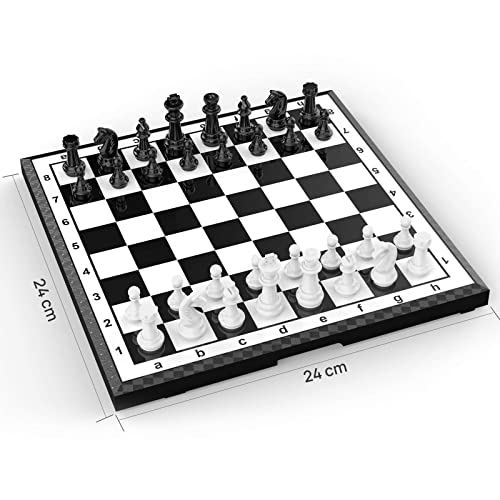 FanVince Schachspiel Schach Magnetisch Reise Spiel Hochwertig Chess Set Folding Schachbrett für Erwachsene Kinder