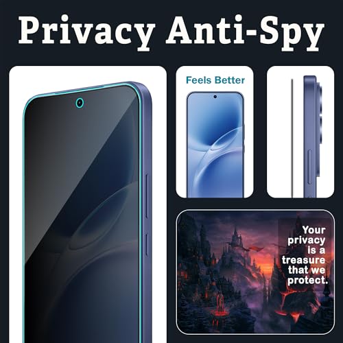 Image of FIRST MART Privacy Tempered Glass for Vivo V70 FE, 2 Pack | Anti-Spy 9H Screen Protector, Edge-to-Edge, Case-Friendly, Scratch Resistant, Bubble-Free