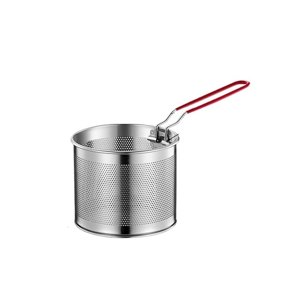 Koszyk do smażenia Koszyk do smażenia ze stali nierdzewnej, resztki oleju, durszlak, cedzak smażonego kurczaka, makaron, łyżka, narzędzie kuchenne(Średni)
