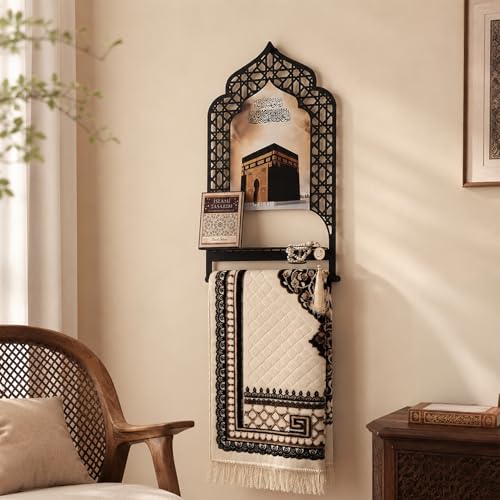 Metal Islamic Prayer Rug Holder For Wall – Black