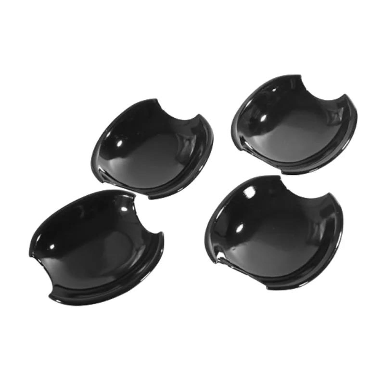 ZAPORA Covers Sticker Glossy Black Chrome Car Door Handle Cover Bowl Trim Overlays Styling Accessories for Ford for Focus 2012 2013 2014 2015(Black Bowl)