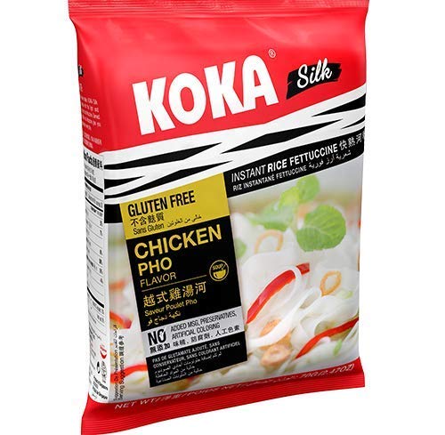 Koka Silk Gluten Free Rice Fettuccine Chicken PHO Flavour (Pack of 2,70g Each) "(HALAL Certified)"