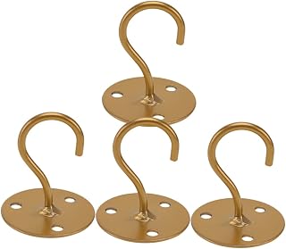 Mobestech Plant Hanger Indoor 4pcs Flower Basket Hook Lantern Pendant Light Cabinet Hooks Heavy Duty Hook Toggle Hook Hooks for