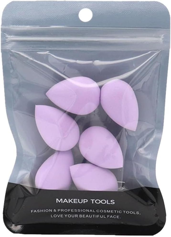 6Pcs Purple Mini Makeup Sponge Small Beauty Sponge Blender Set for Foundation, Powder, Concealer Highlight,and Eye Shadow Blenders and Sponges Makeup Brushes and Tools
