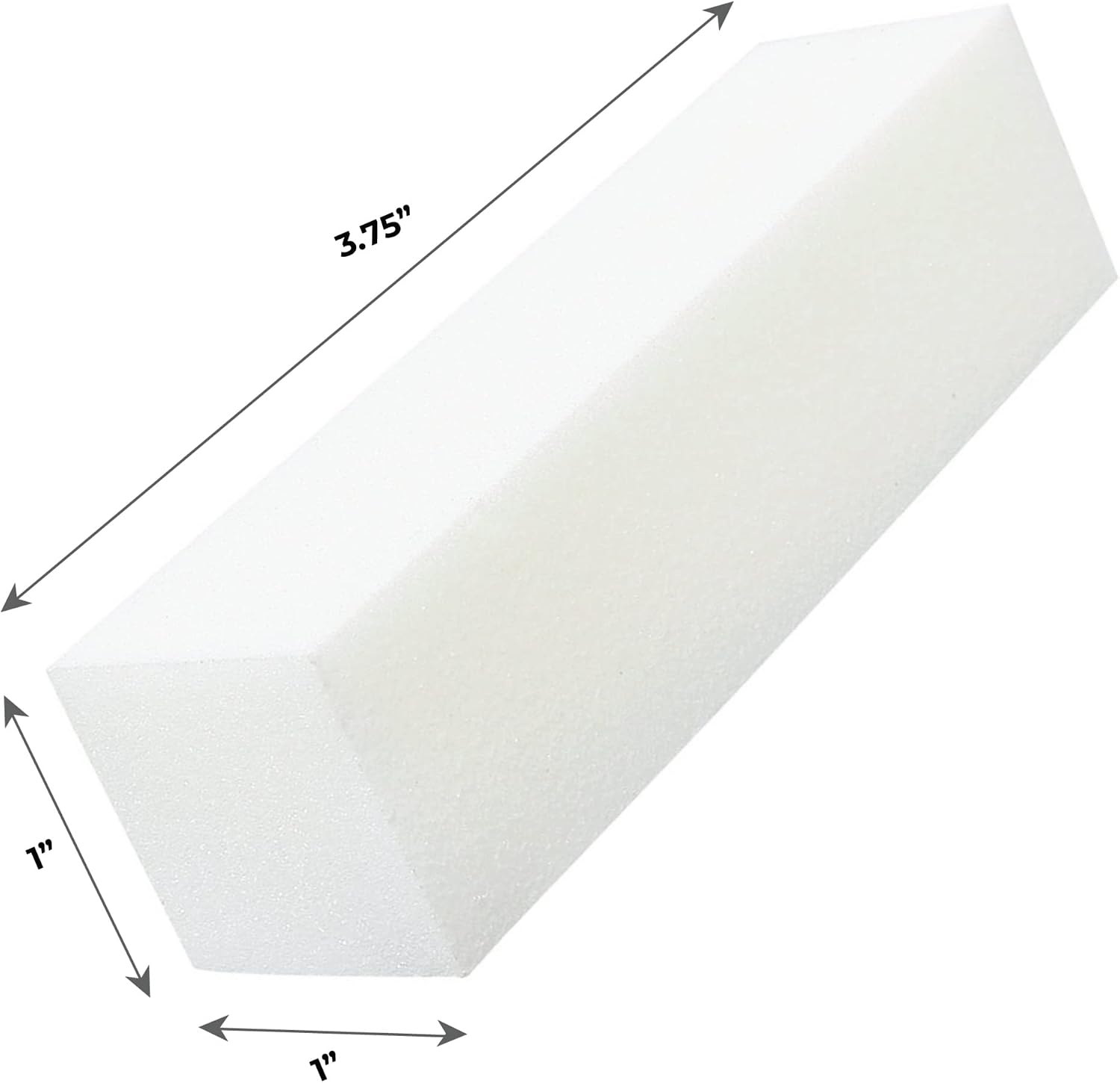 ForPro Professional Collection Super White Buffing Block, 240 Grit, Four-Sided Manicure and Pedicure Nail Buffer, 3.75” L x 1” W x 1” H, 20-Count