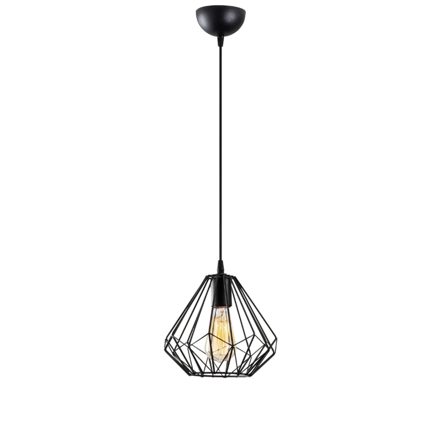 Suspension filaire en métal noir Lea luminaire design salon lustre moderne puissance 40W