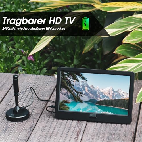 Tragbarer Mini Fernseher - August DA900D - 9 Zoll mit Akku - Portabler hochauflösender LCD TV mit DVB-T2 HD Tuner / EPG / Aufnahmefunktion (PVR) / Multimediaplayer / HDMI-In / USB / Kopfhöreranschluss – Bild 3