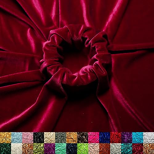 Ice Fabrics Stretch Velvet Fabric by The Yard - 60" Wide Soft Stretchy Fabric for Sewing Clothes, Apparel, Costume, Crafts - 90% Polyester 10% Spandex - Wine Red - 3 Yards
