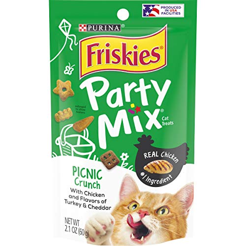 Purina Friskies Made In Usa Facilities Cat Treats, Party Mix Picnic Crunch - (10) 2.1 Oz. Pouches #TOP13