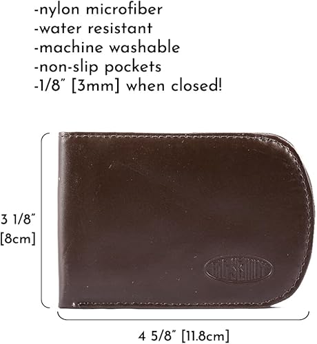 Miniatura 5 de Big Skinny Cartera delgada de cuero curvada para hombre, con capacidad para hasta 20 tarjetas