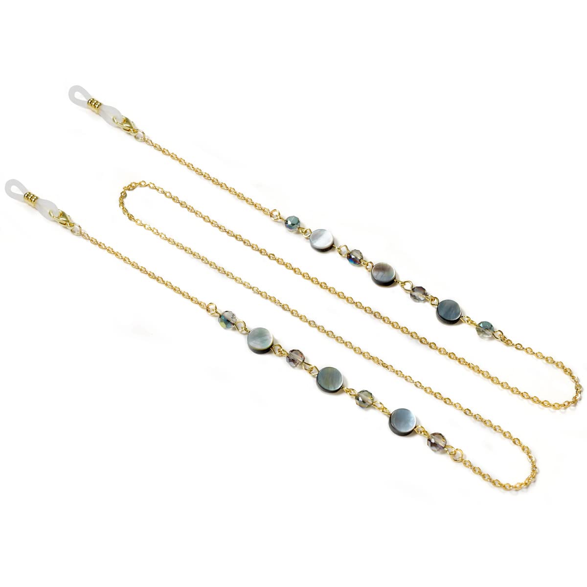GDHKDDFL Simple and versatile glasses chains, Metal Eyeglass Chain Face Mask Strap Holder Eyewear Retainer with Shells and Crystals for Women Girls