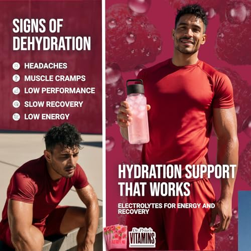 Image of Dr. Price's Electrolytes Hydration Powder Packets - Raspberry, 30 Packs | Sugar Free Electrolyte Drink Mix, 72+ Trace Minerals, Manganese | Keto Electrolytes, Vegan, Doctor-Formulated, Made in USA