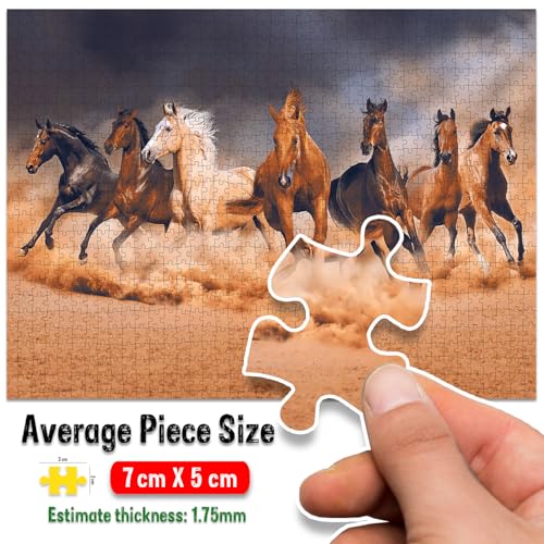 Image of Horses Jigsaw Puzzle - 1000 Piece Puzzle | Wild & Farm Horse Brain Game | Gift for Puzzle Lovers and Equestrian Enthusiasts