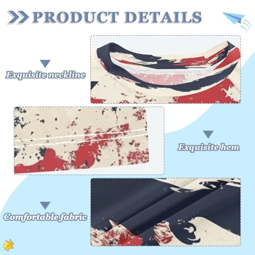 Boys Short Sleeve T-Shirts Eagle Grunge America Rashguard Kids Swim Shirts Sun UPF 50+ Multicoloured3