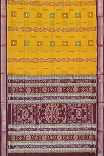 Image of NUAPATANAPATA Odisha Handloom Khandua Ikkat Sambalpuri Saree With Blouse Piece - Handmade Pure Cotton Traditional Ethnic Wear