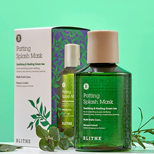 Blithe Face Wash,Oil Free Wash Patting Splash Mask Green Tea Chemical Exfoliant For Face - Soothing & Healing Face Wash Exfoliator With Aha For Acne Prone Skin,Face Mask Blackheads Korean Skincare For Oil Control & Pore Cleaner,Face Tightening Mask,Blackhead Remover For Nose 5.07 Fl Oz #TOP3