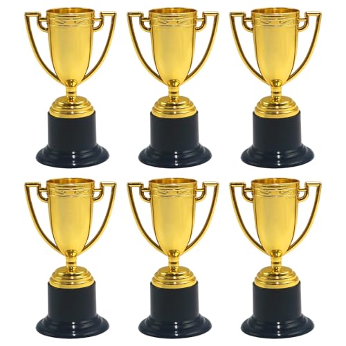 KbouZgxa 6 Stück Pokale Trophäen Pokal Klein Mini Pokal Set Gold Pokale Für Sportveranstaltungen Und Anerkennung Kompakte Auszeichnungen Für Erfolge In Verschiedenen Disziplinen