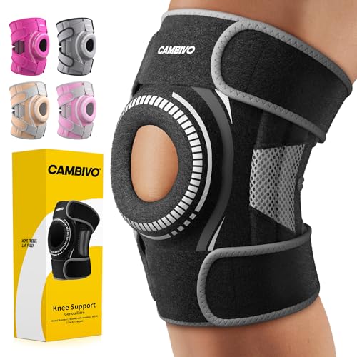 CAMBIVO ELITE Knee Brace with Side Stabilizers & Open Patella Gel Pad for Knee Pain, Meniscus ACL...