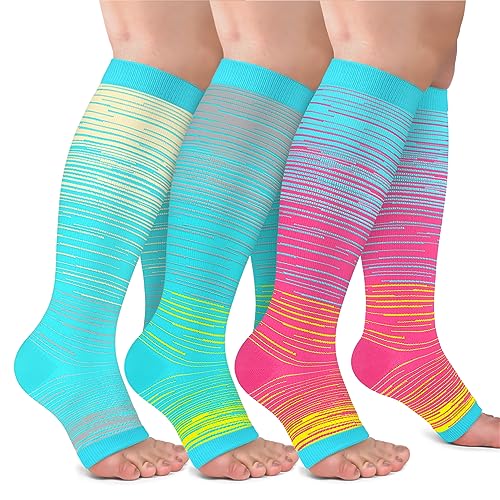 Image of CTHH Toeless Compression Socks for Women & Men Open Toe Knee High Stocking