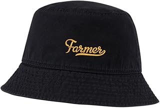 LexiuYibai Bucket Hat for Men Women Farmer Embroidered Washed Cotton Unisex Bucket Hats (Black,7 1/2)