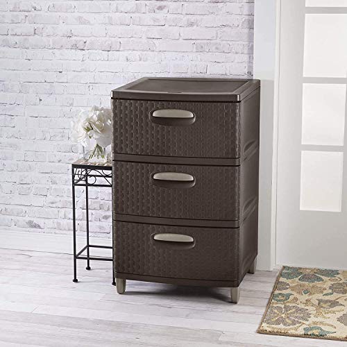Large Plastic Storage Drawers. Sterilite 3 Drawers Wide Weave Tower