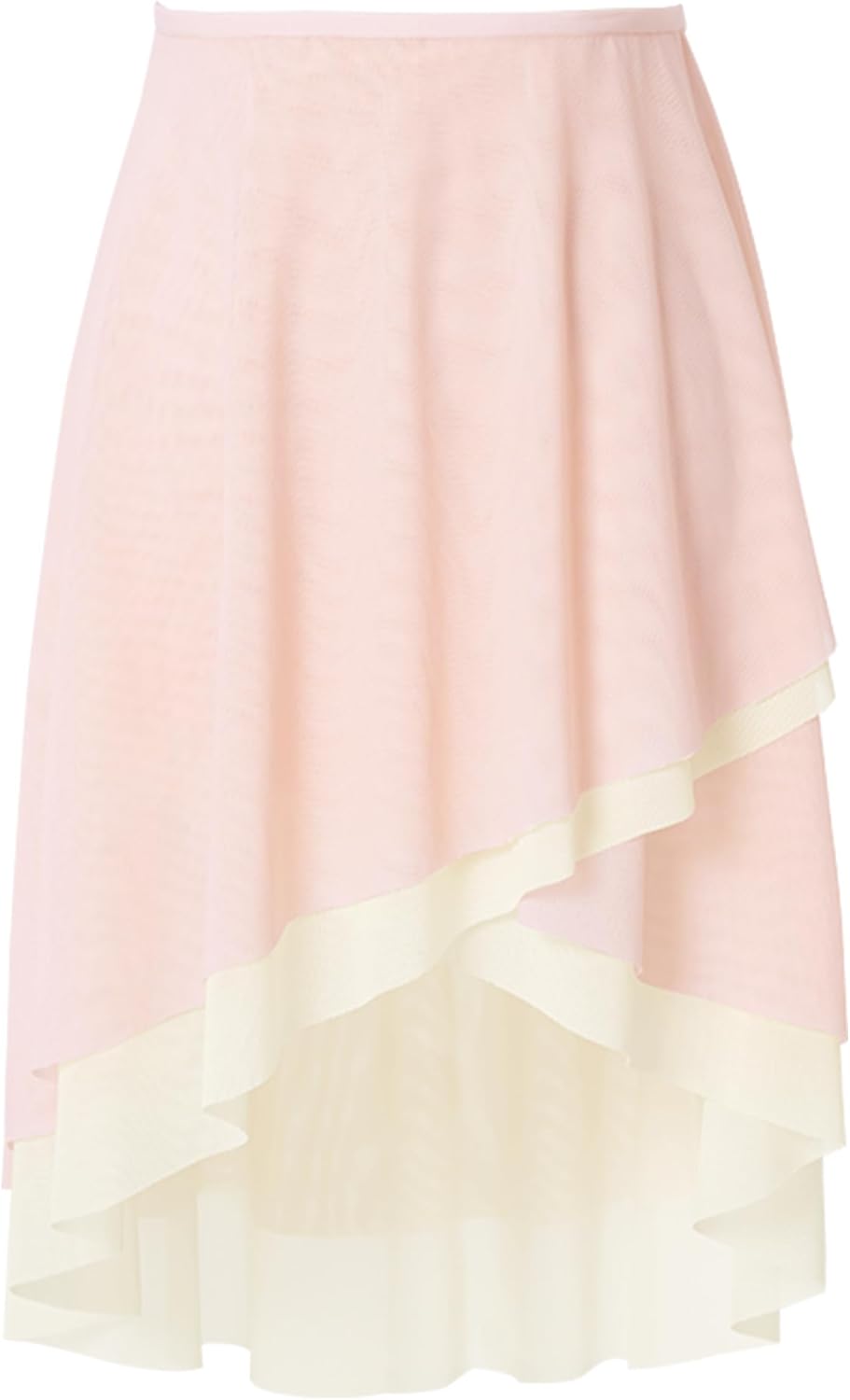 QLM Women's Double-Layer Dance Skirts Ballet Soft Tulle Midi Skirts with Tie Waist