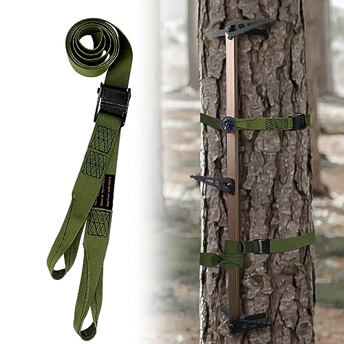 Hunting Climbing Stick Replacement Straps Heavy Duty Tree Stand Climbing Stick Straps Climbing Stick Accessories To Fix Most Hang-On's Platforms And Sticks, Easy To Adjust, Sturdy And Durable (1 Pack)